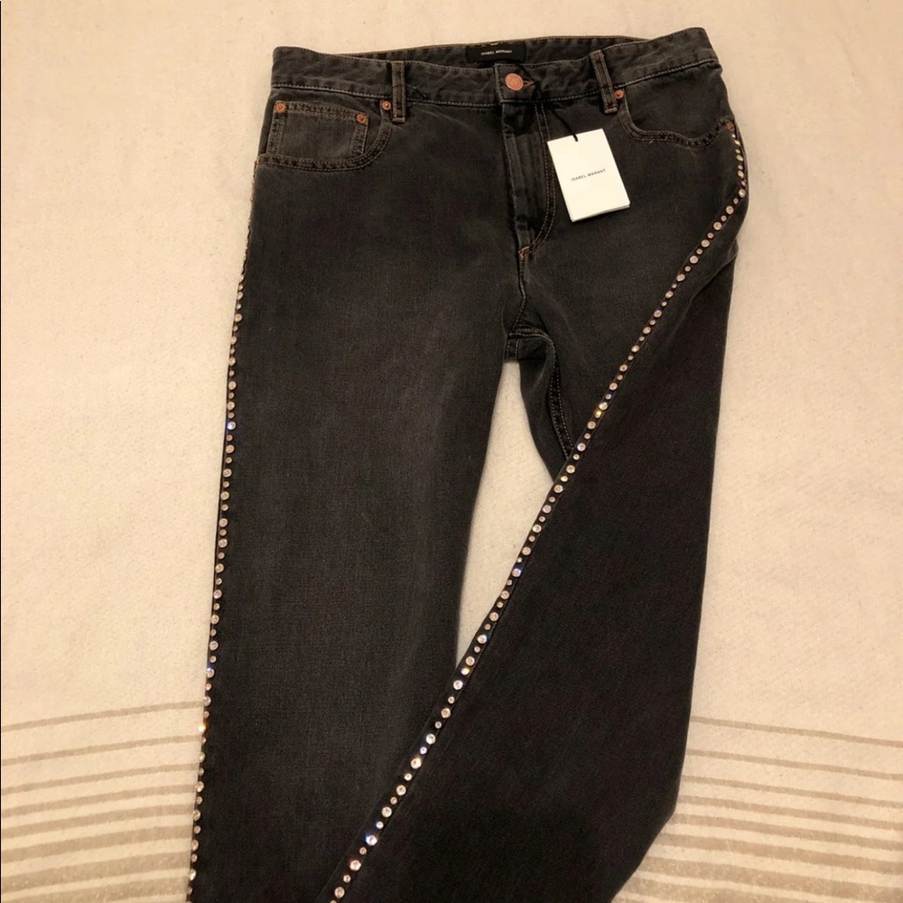 Isabel Marant jeans w pink Swarovski Crystals